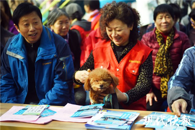 全国特级优秀人民警察、南京西善桥派出所向居民宣讲文明养犬知识